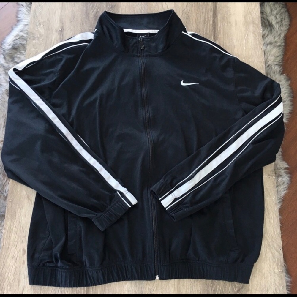 Nike black zip up track jacket XXL
